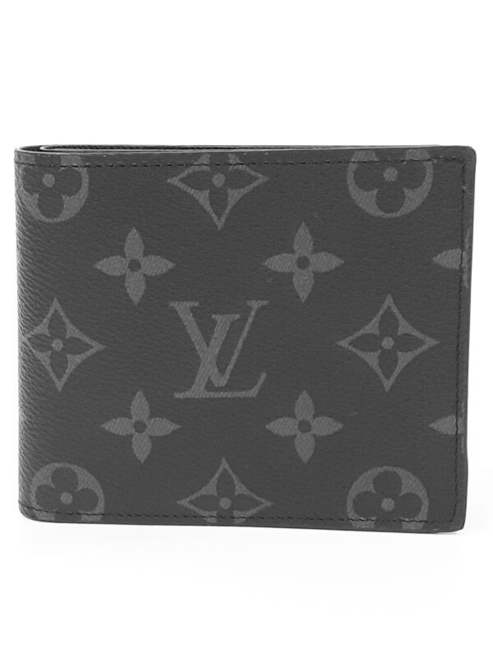 Louis Vuitton Monogram Eclipse Black Portefeuille Marco NM Bi fold Short Wallet